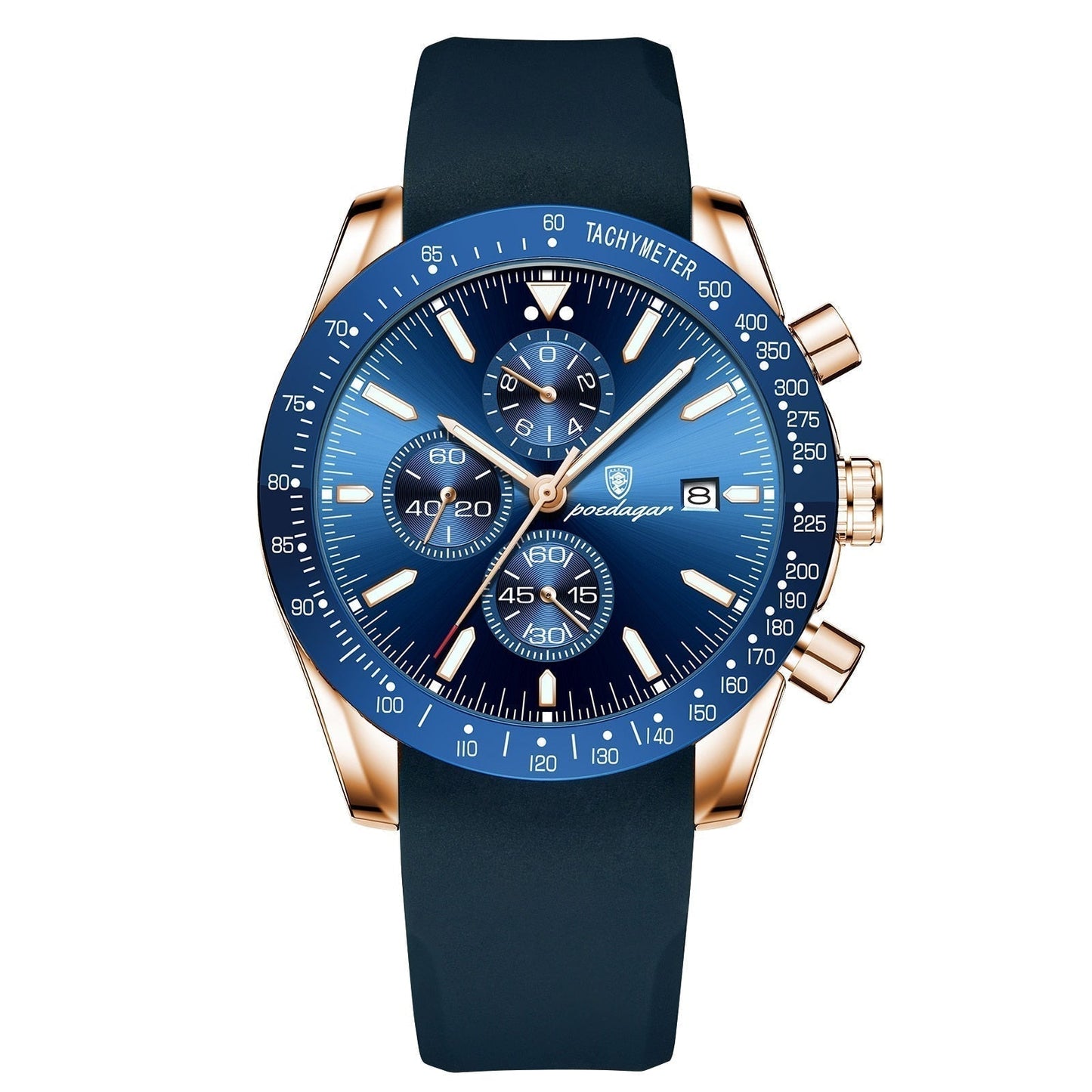 Leuchtende Datums-Chronographenuhr Neu