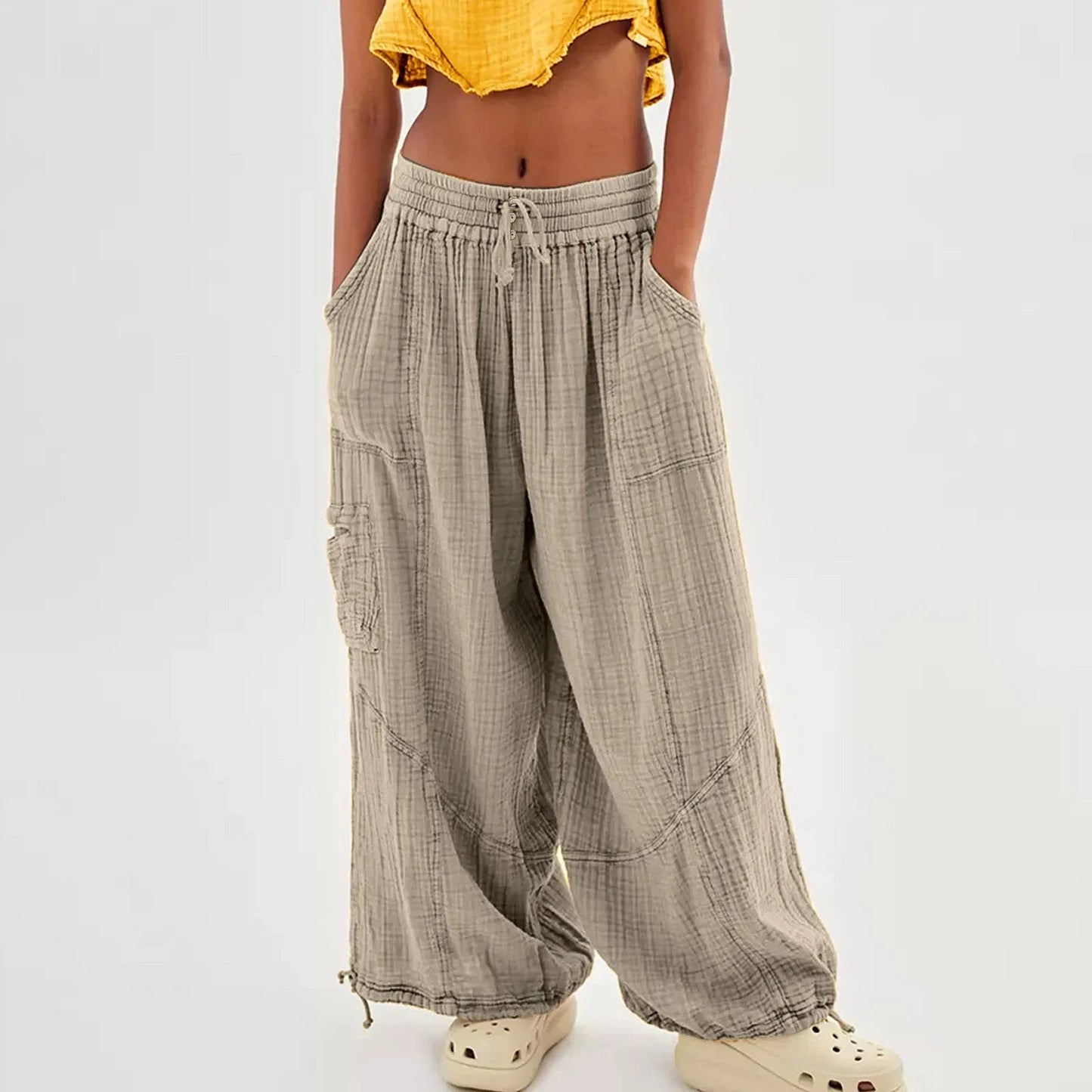 Isla | Elegante Leinen-Hosen mit Hoher Taille und Bindegürtel