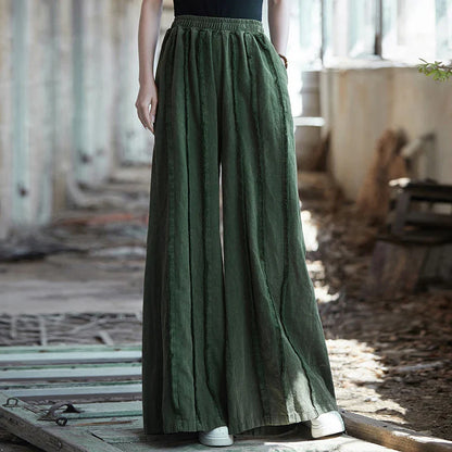 Noelle | Vintage-Cotton-Leinen-Weite-Hosen