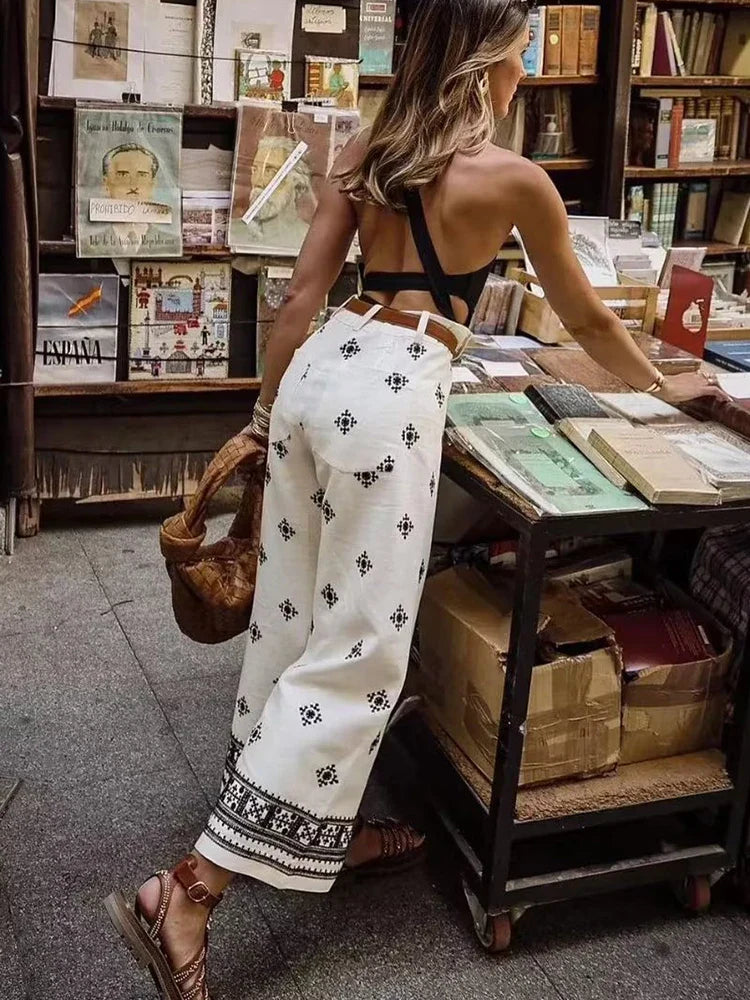 Lyra | Elegante Boho-Leinenurlaubshose