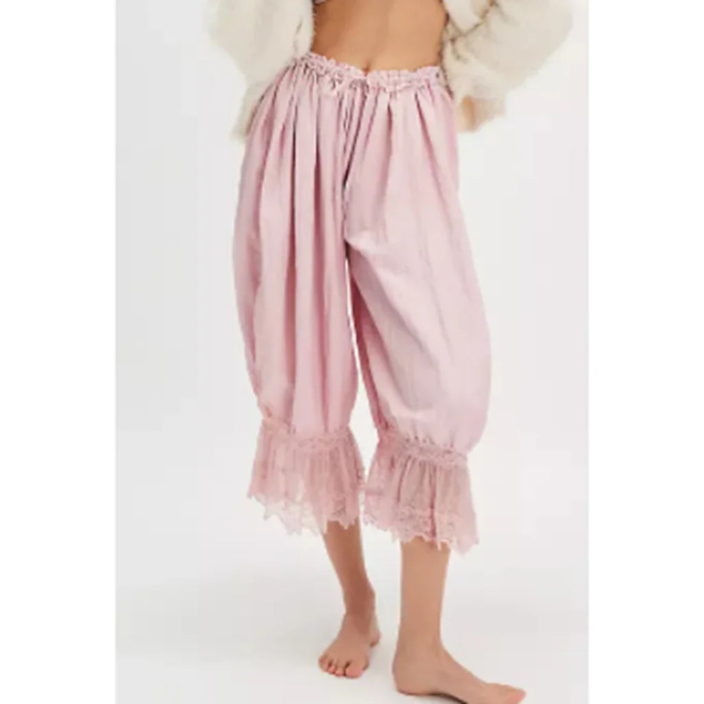 Luna | Elegante Spitzen-Patchwork-Cropped-Lantern-Hosen
