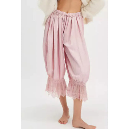Luna | Elegante Spitzen-Patchwork-Cropped-Lantern-Hosen