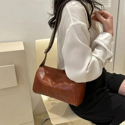 Trine™ | Vintage Leder Crossbody Tasche mit Gewebtem Verstellbarem Riemen