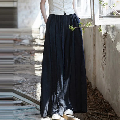 Noelle | Vintage-Cotton-Leinen-Weite-Hosen