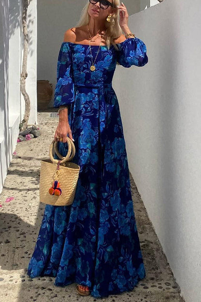 Calista - Florales Off-Shoulder Maxikleid