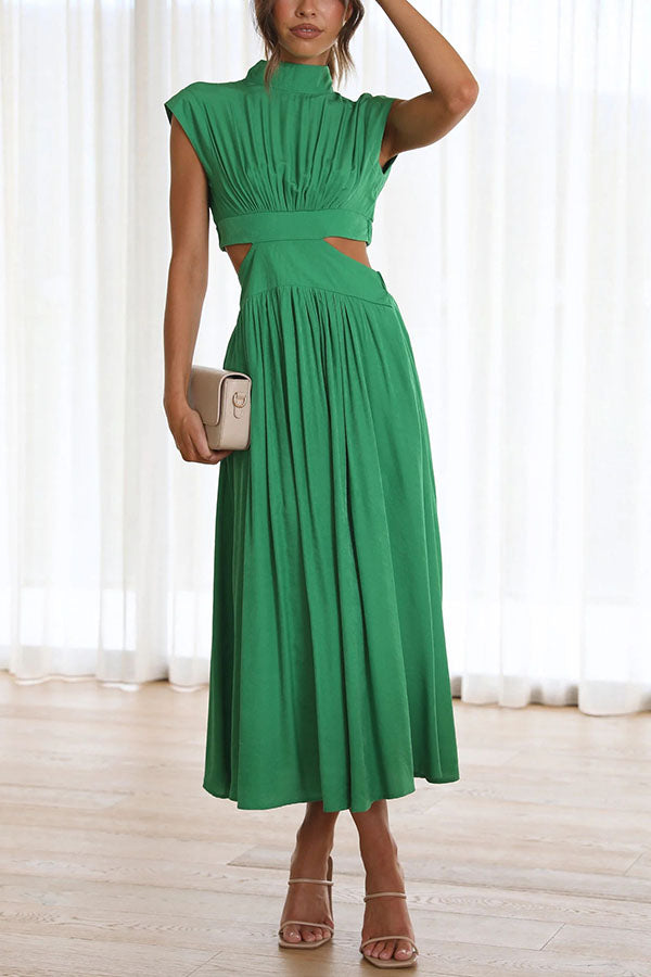 Jennifer | Elegantes Midi-Kleid mit Cut-Out und Taschen