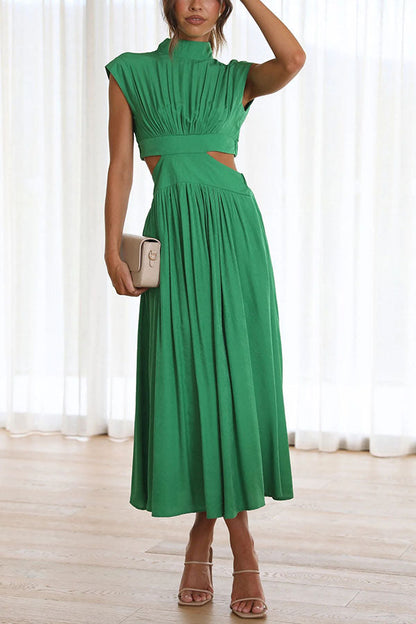 Jennifer | Elegantes Midi-Kleid mit Cut-Out und Taschen