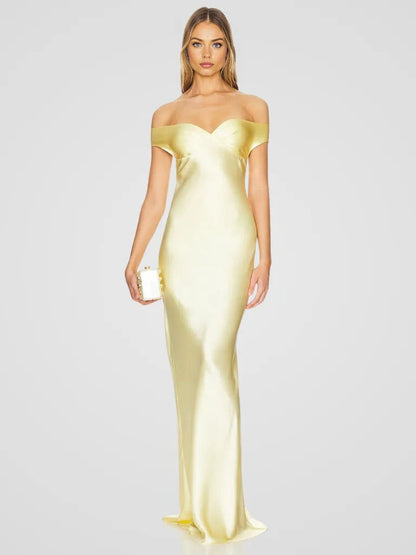 Éliora™ | Elegantes Satin-Maxikleid mit luxuriösem Glanz und feinem Rückenausschnitt