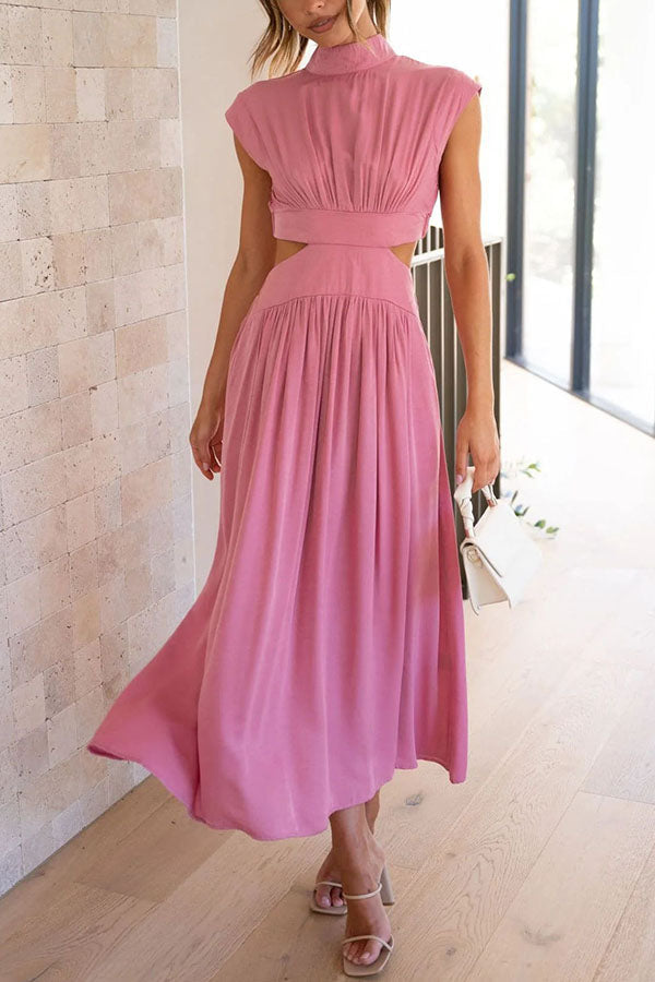 Jennifer | Elegantes Midi-Kleid mit Cut-Out und Taschen