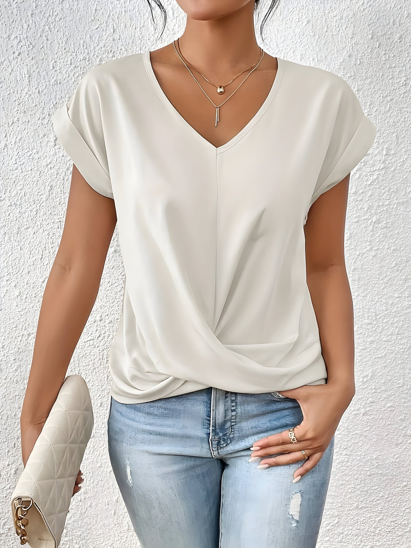 Ziva | Lässiges T-Shirt mit V-Ausschnitt