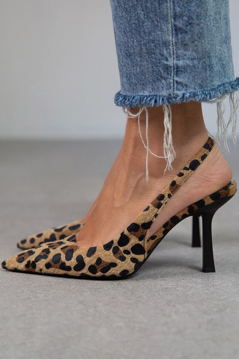 Liorina | Elegante Pumps in Khaki mit Leopardenmuster