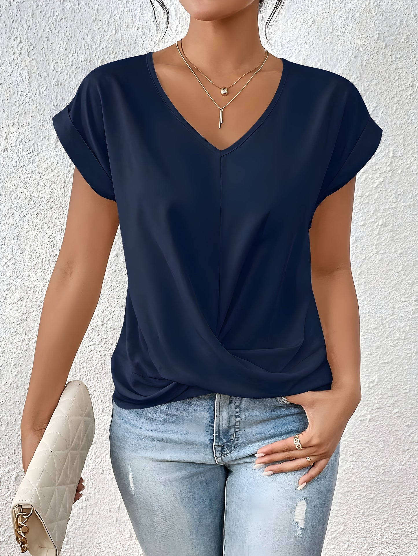 Ziva | Lässiges T-Shirt mit V-Ausschnitt