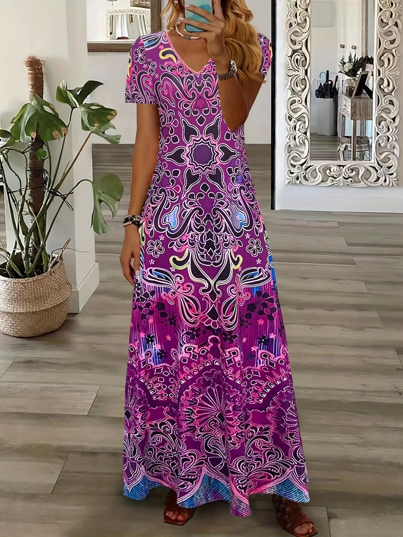 Daisy - Vintage V-Ausschnitt Kleid