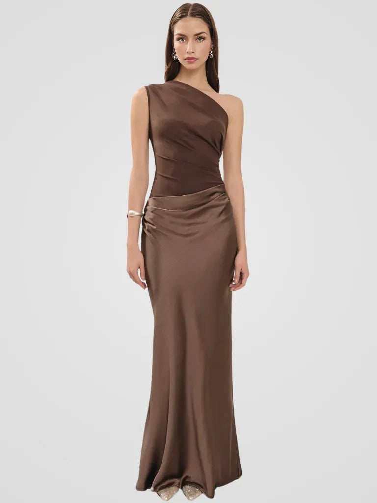 Chiara | Elegantes Kleid aus Satin mit raffinierter Drapierung