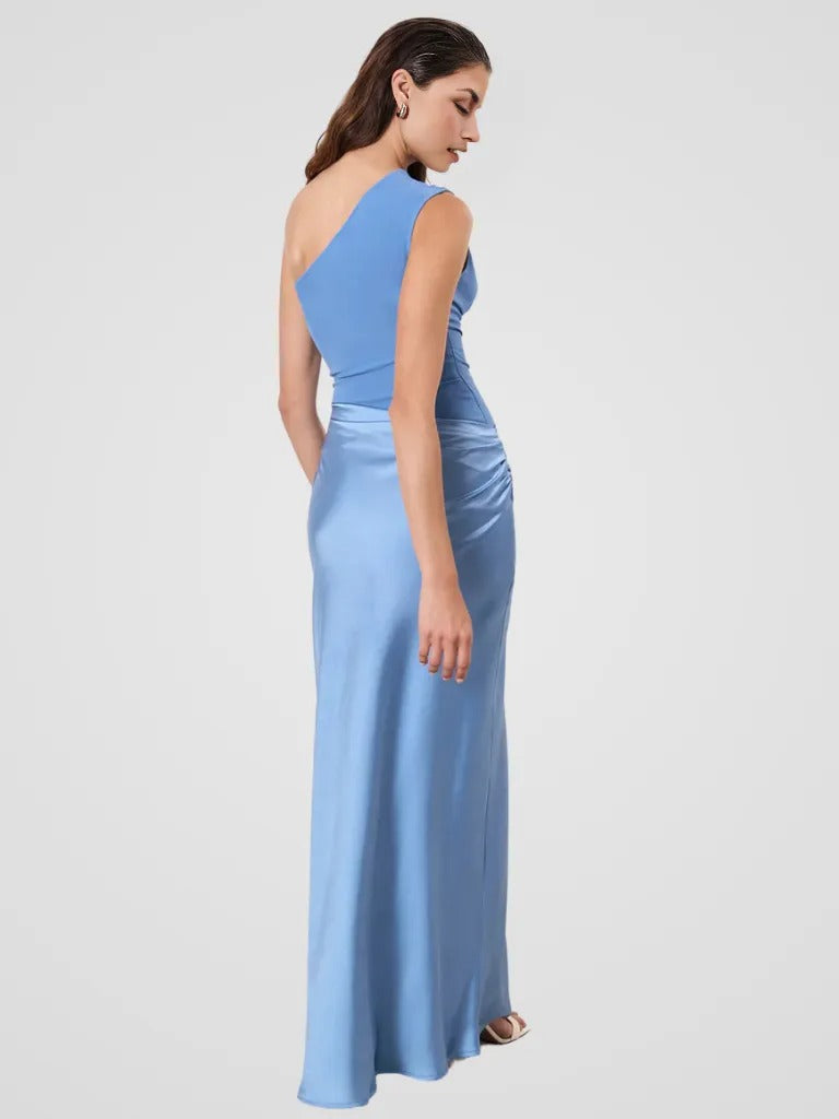 Chiara | Elegantes Kleid aus Satin mit raffinierter Drapierung
