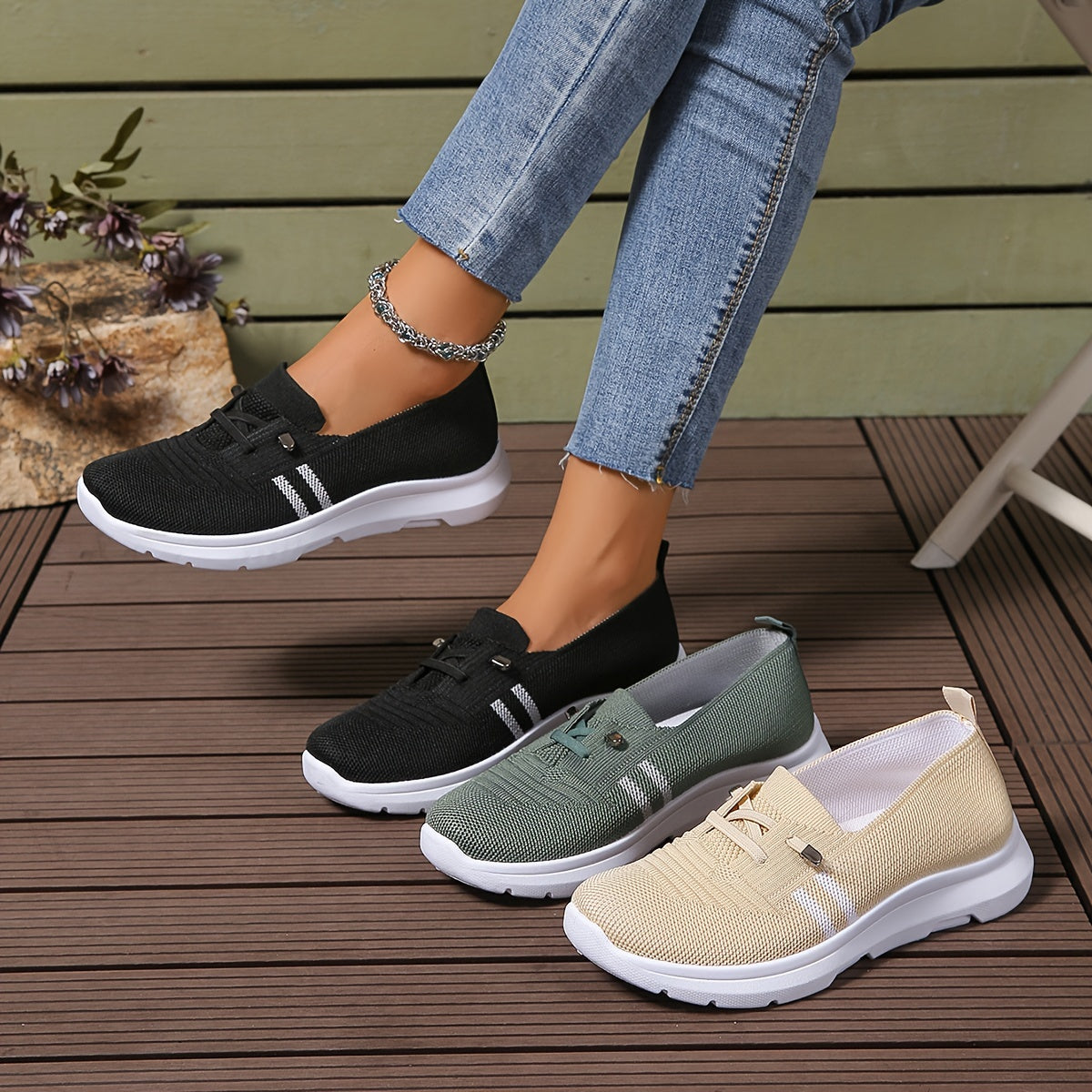 Zanya | Gestreifte Sneaker