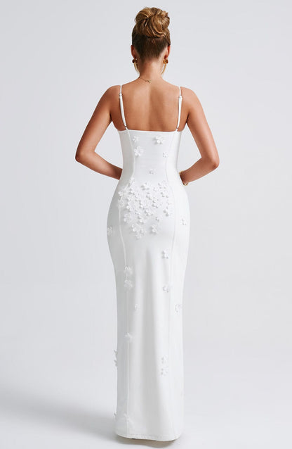 Alexander | Elegantes Blumenapplikations-Maxikleid