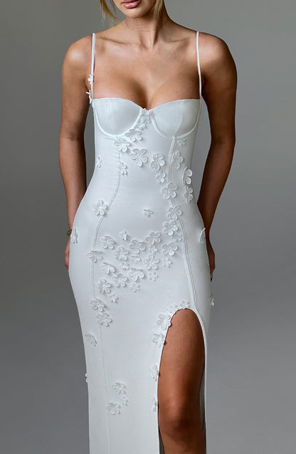 Alexander | Elegantes Blumenapplikations-Maxikleid