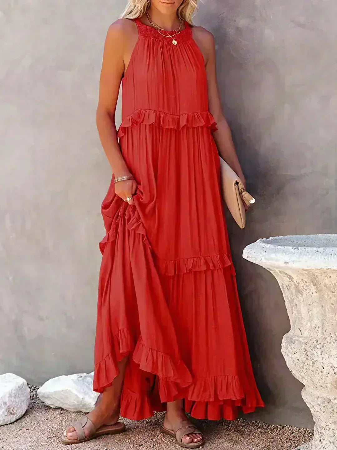 Landry - Schickes ärmelloses Kleid mit Rüschendetails