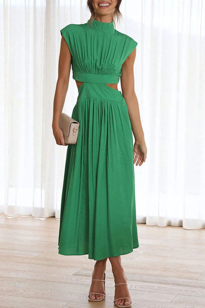 Jennifer | Elegantes Midi-Kleid mit Cut-Out und Taschen