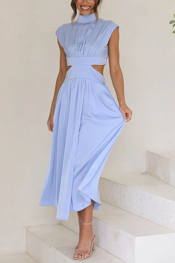Jennifer | Elegantes Midi-Kleid mit Cut-Out und Taschen