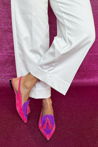 Frendessa | Elegante Ballerinas mit Fransen und dekorativem Knöchelriemen