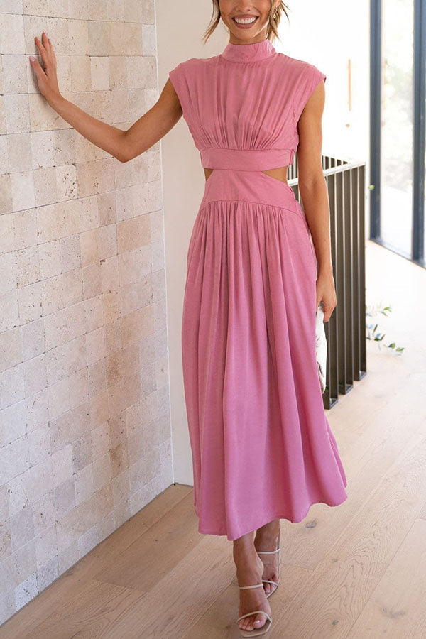 Jennifer | Elegantes Midi-Kleid mit Cut-Out und Taschen