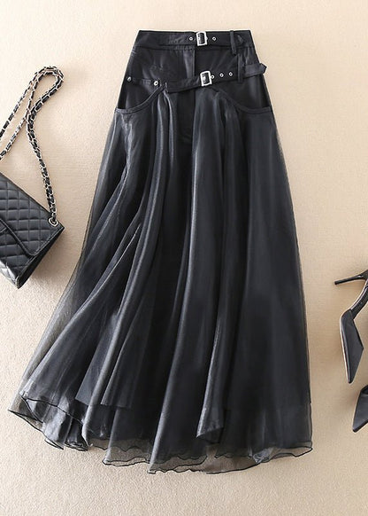 Layla - Eleganter Midi-Rock für Damen aus französischem Patchwork-Tüll