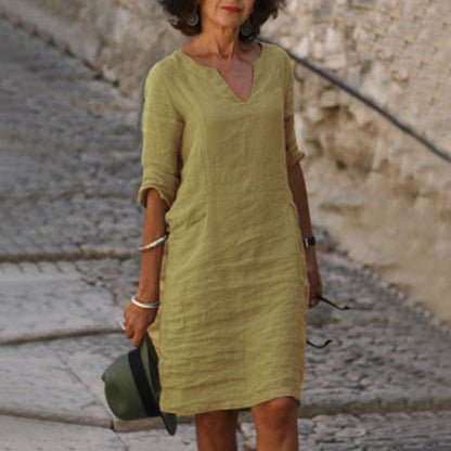 Beth™ - Lässiges Kleid mit V-Ausschnitt