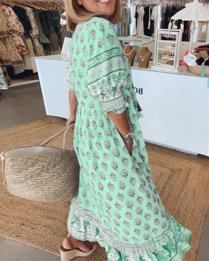 Peyton – Bohemian Kleid mit langen Laternenärmeln