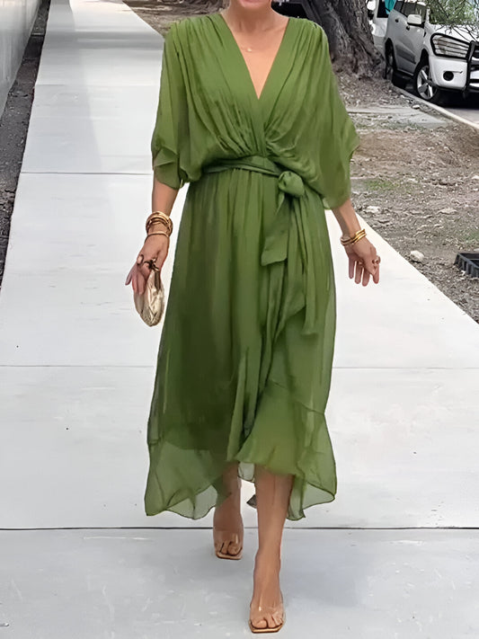 Monica™ | Chiffonkleid mit V-Ausschnitt