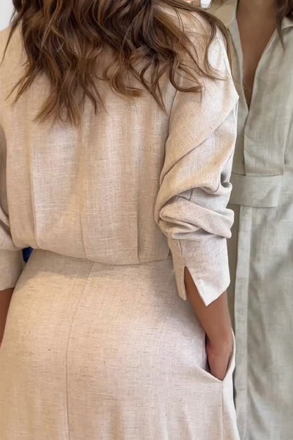 Jennifer | Elegantes Maxikleid mit V-Ausschnitt