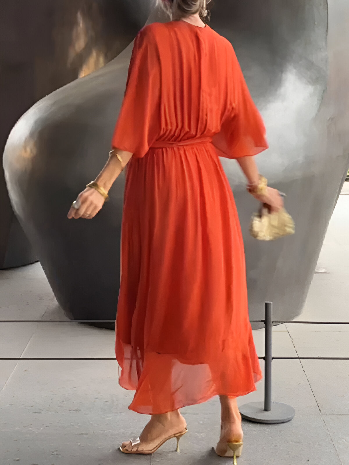 Monica™ | Chiffonkleid mit V-Ausschnitt
