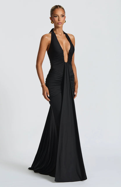 Jennifer | Elegantes Maxi-Kleid aus Drapiertem Jersey