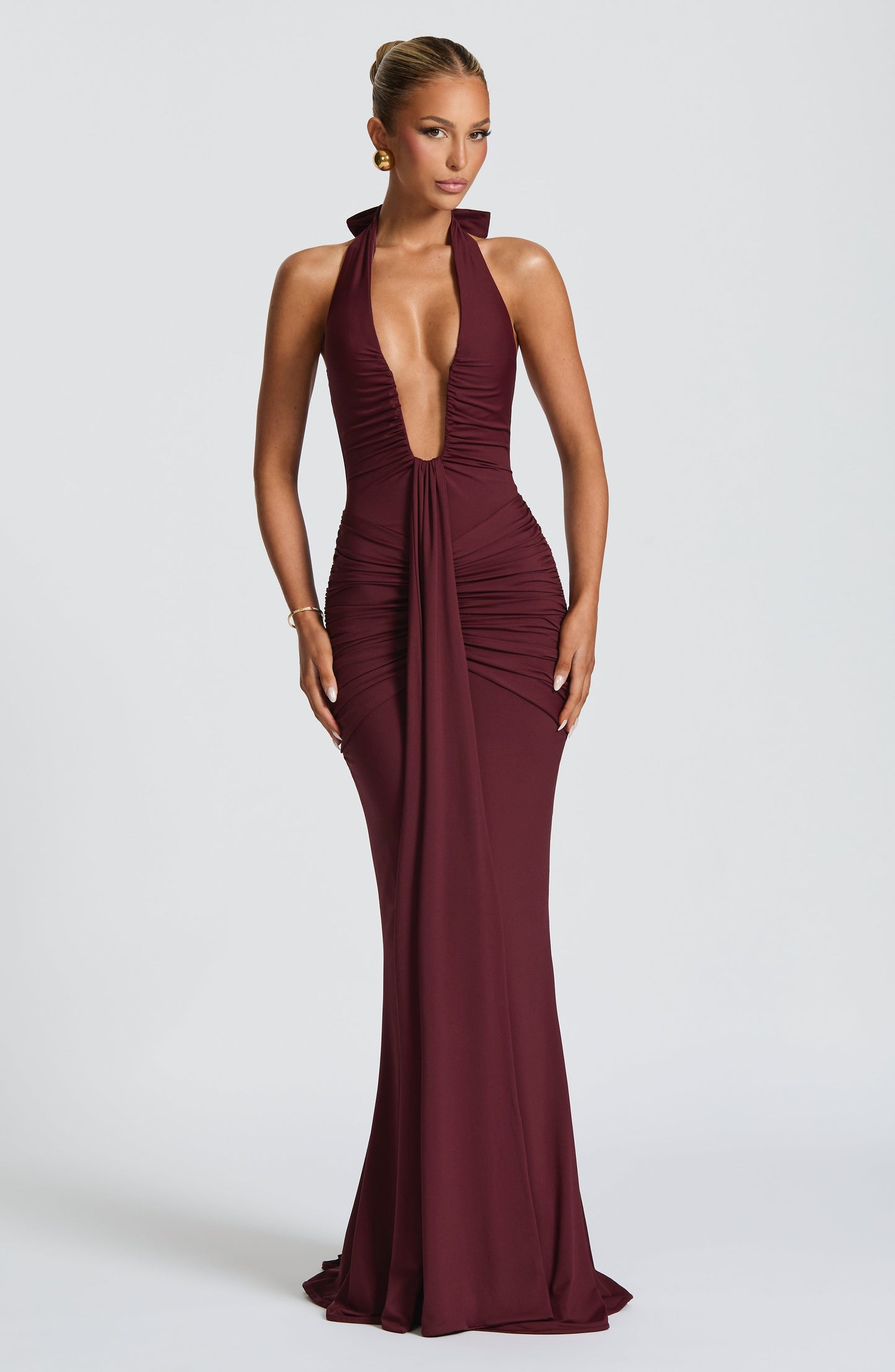 Jennifer | Elegantes Maxi-Kleid aus Drapiertem Jersey