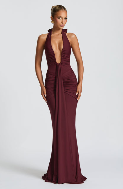 Jennifer | Elegantes Maxi-Kleid aus Drapiertem Jersey