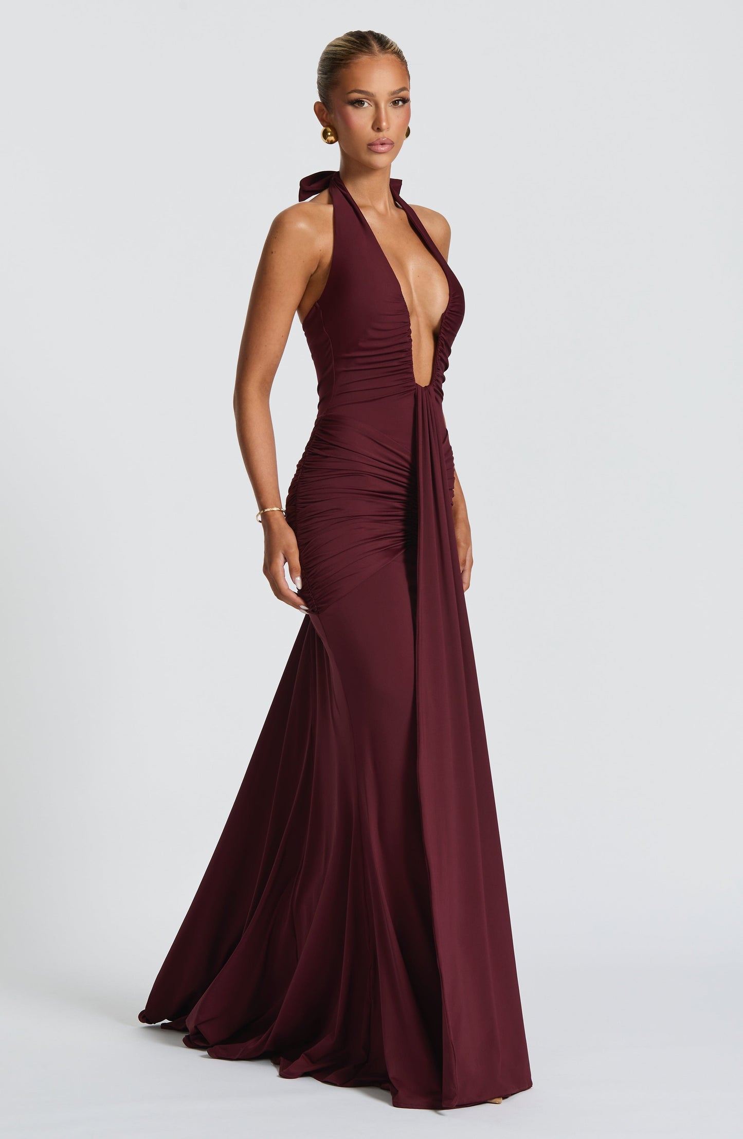 Jennifer | Elegantes Maxi-Kleid aus Drapiertem Jersey