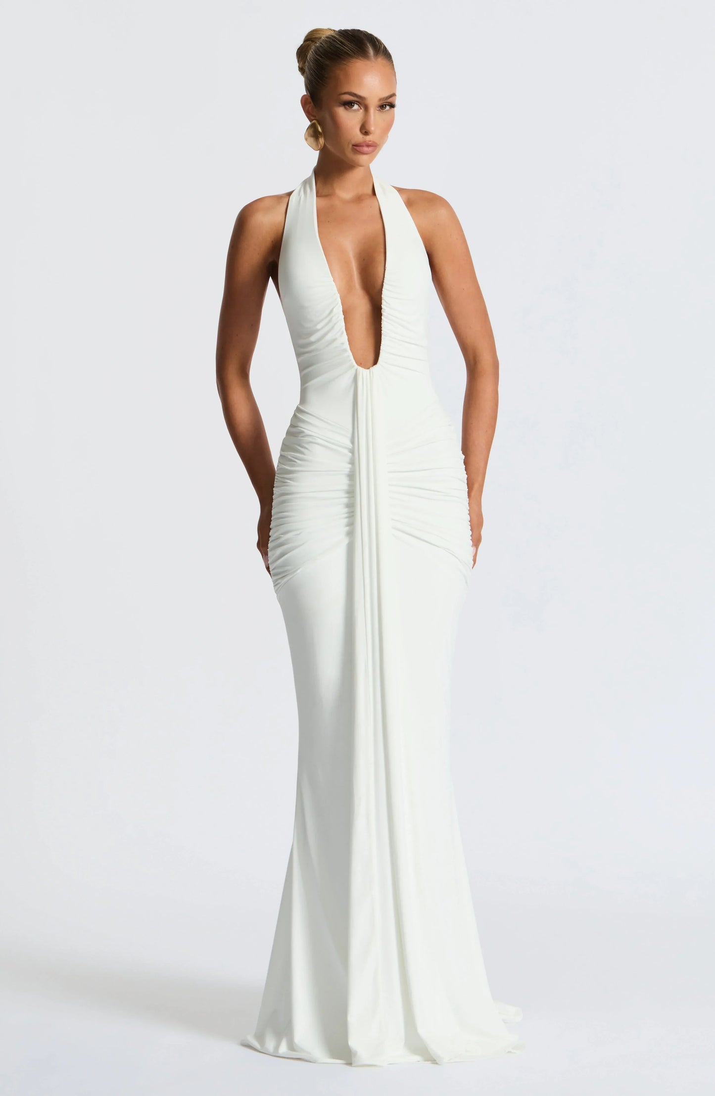 Jennifer | Elegantes Maxi-Kleid aus Drapiertem Jersey