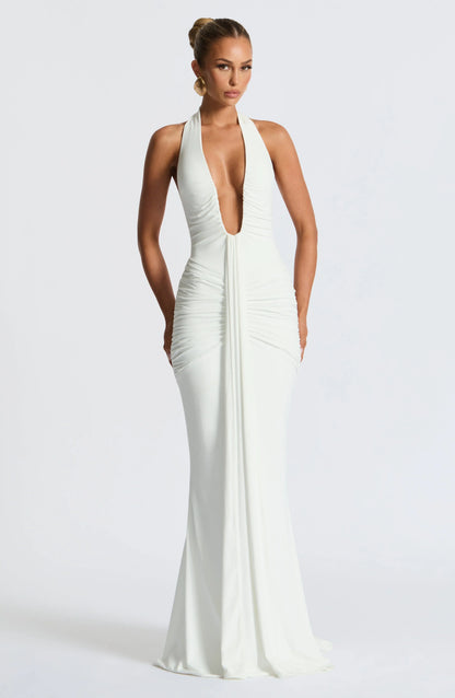 Jennifer | Elegantes Maxi-Kleid aus Drapiertem Jersey