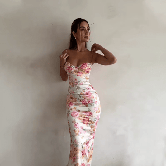 Jennifer | Elegantes Maxikleid mit Blumenmuster