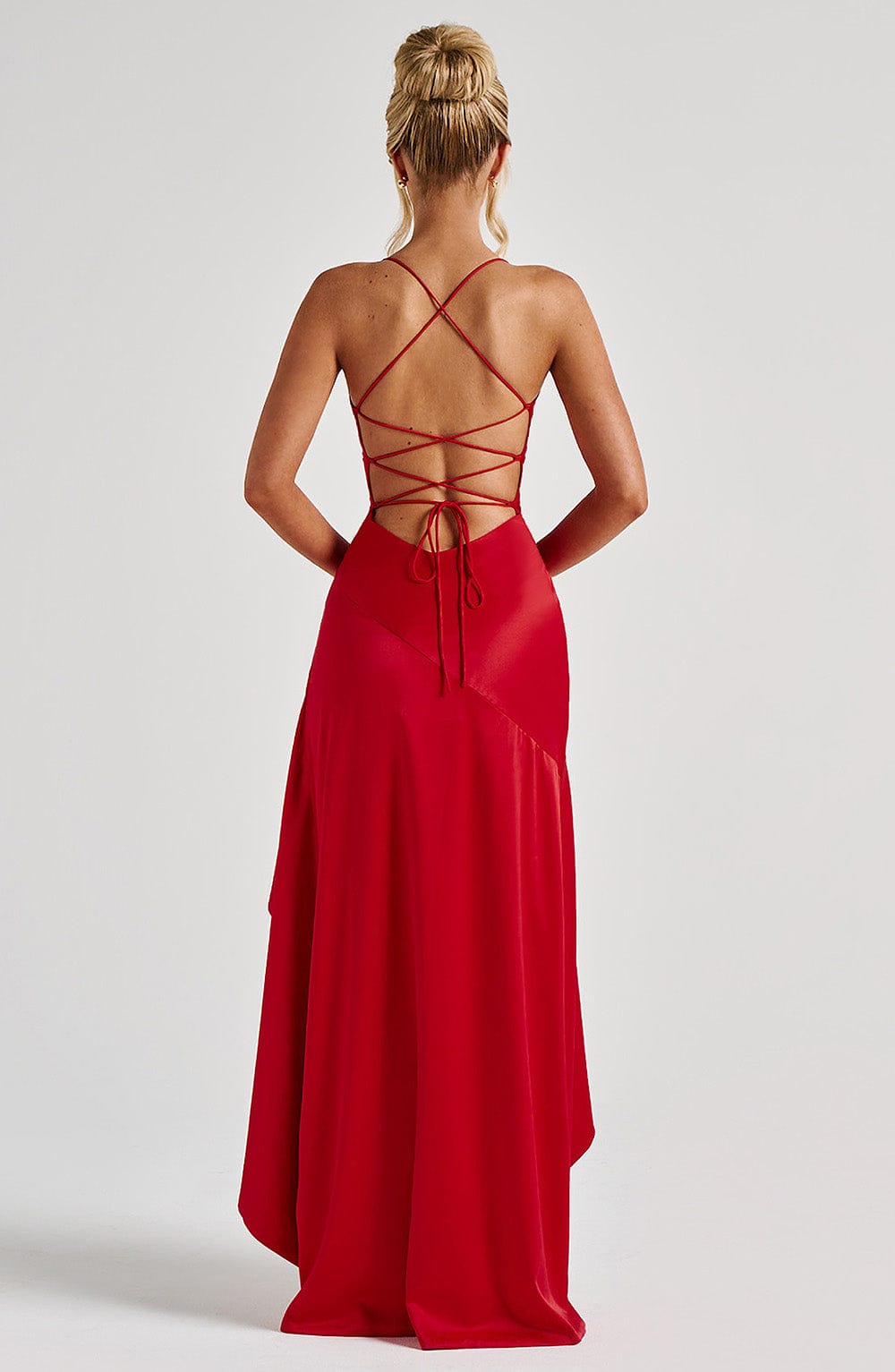 Alexander Saint Satin-Rüschmaxikleid | Elegantes Kleid