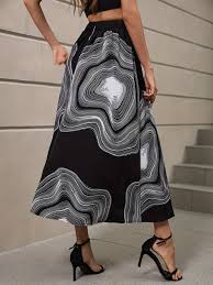 Sylvie | Midi Chic Rock mit Künstlerischem Muster