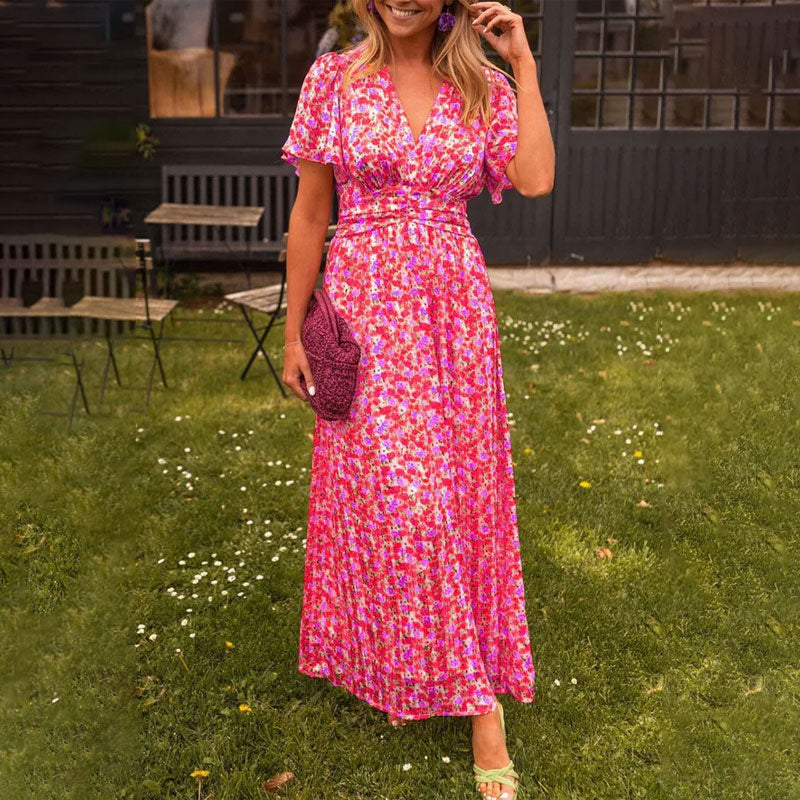 Romy | Elegantes Sommerkleid mit V-Ausschnitt