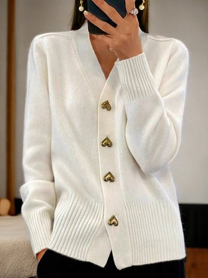 Noemi - Gestrickte Herz-Strickjacke