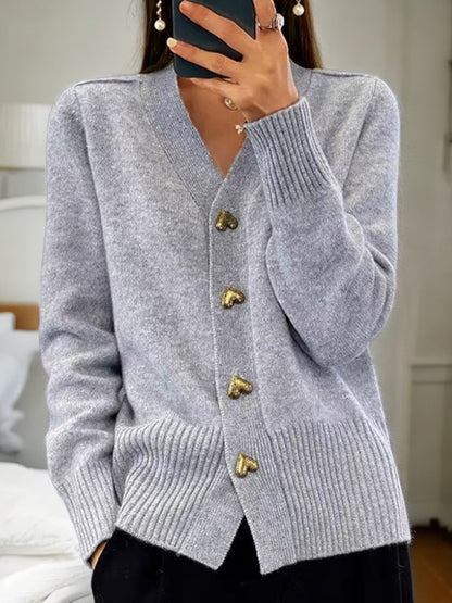 Noemi - Gestrickte Herz-Strickjacke