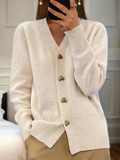 Noemi - Gestrickte Herz-Strickjacke