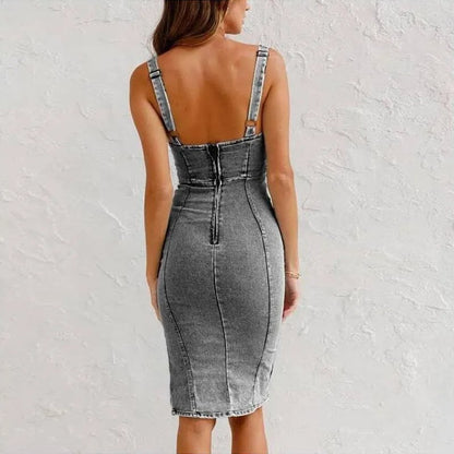 Mona | Elegantes Denim-Camisole-Kleid