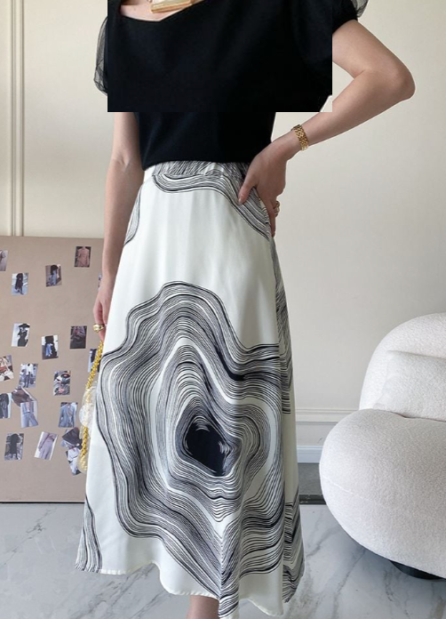 Sylvie | Midi Chic Rock mit Künstlerischem Muster