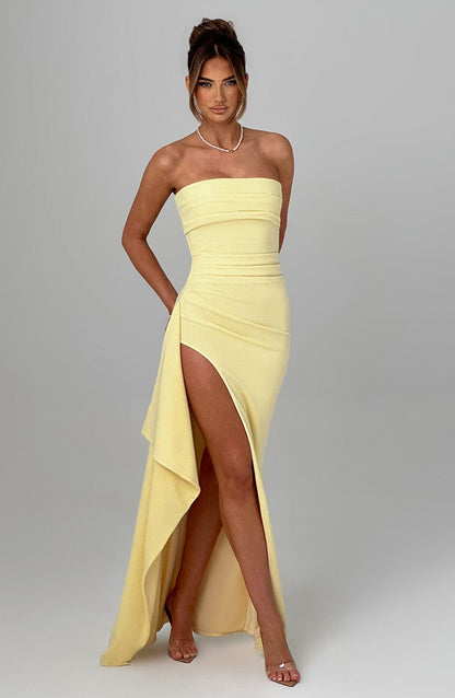 Alexander Saint Zafira Maxi-Kleid - Zitrone

Umformuliert: Jennifer | Elegantes Kleid