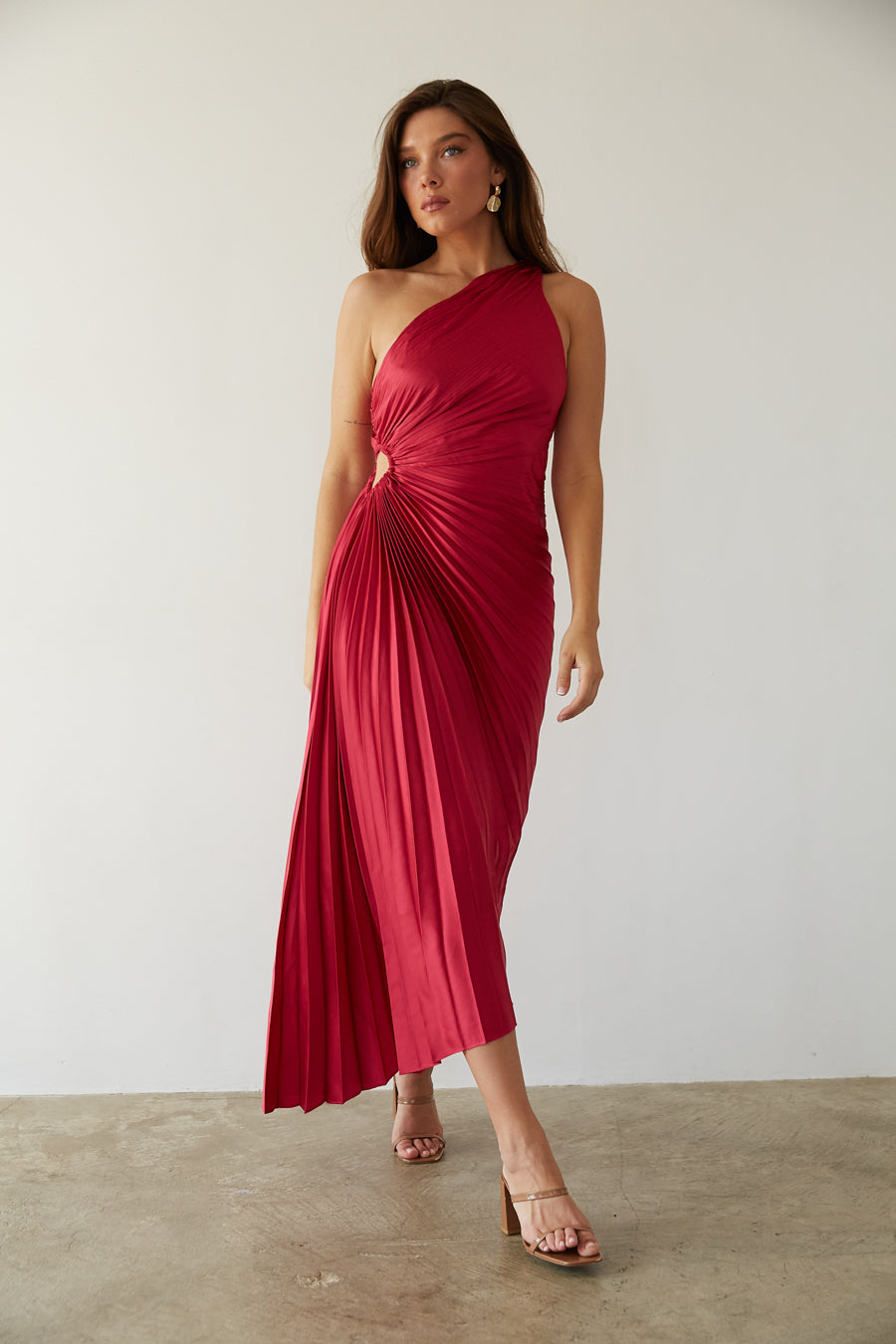Sylviana | Elegantes Midikleid mit einer Schulter
